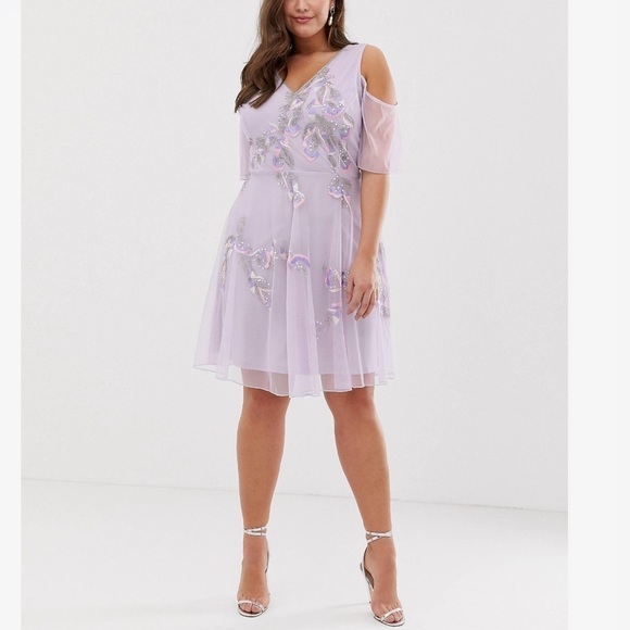 Asos Curve embroidered embellished dress plus 18 - Picture 1 of 7